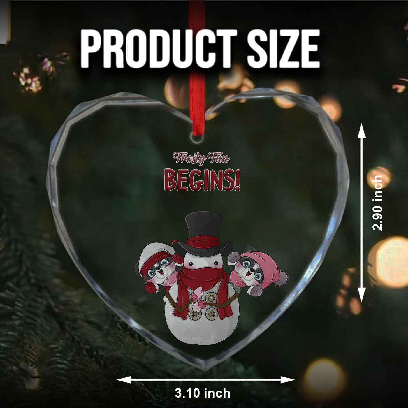 Christmas Frosty Fun Begins | Glass Ornament